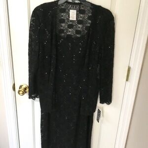 Alex Evenings Beautiful Black Two Piece Dress, NWT, Size 14
